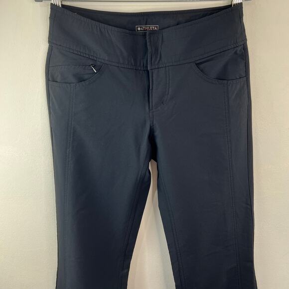 ATHLETA Black Snow Pants Zipper Pockets Mid-Rise Flared Leg Pull-On Size 6T - Picture 2 of 5